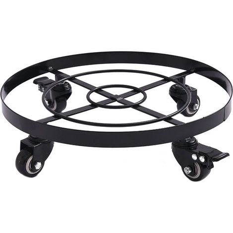 Support à fleurs mobile avec roues universelles, support de pot de fleurs métallique déplaçable (1/5)