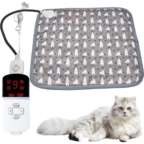 Tapis Chauffant Chien Chat, Coussin Chauffant Électrique Pour Animaux, Couverture Chauffante Électrique Coussin Chauffant Pour Animaux De Compagnie Anti-Mordant Imperméable Avec Température Réglable