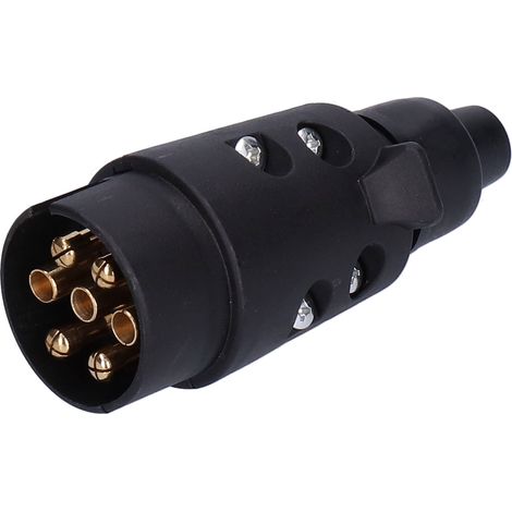 Connecteur de prise de remorque 12 V 7 broches en laiton pour barre de remorquage, compatible avec les normes européennes de voiture. (1/5)