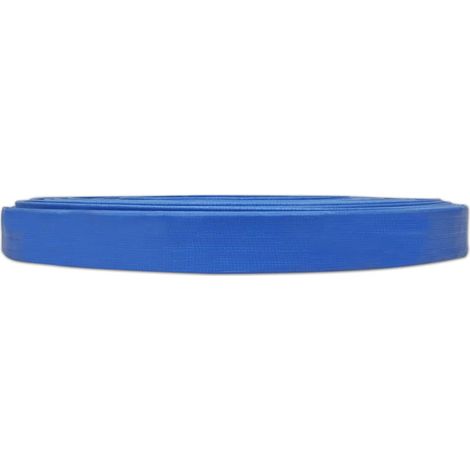 Tuyau plat d'incendie pour pompe à eau PVC renforcé polyester bleu 1 pouce 25 mm 50 m (1/4)