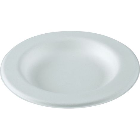 PLUS Assiette ronde blanche en canne à sucre - 800 unités - Betik