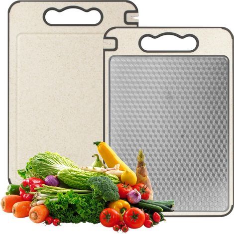 Titanium Chopping Board, Double Sided Chopping Board for Kitchen, Gemakkelijk Schoon Te Maken, Chopping Board for Meat, Fruit, Cheese and Vegetables (1/5)