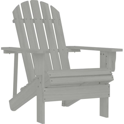 Fauteuil de Jardin en Bois Massif de Sapin Style Vintage Gris 70 x 153 x 88 cm - PANGIVO (1/5)