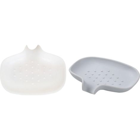 Shaped Plastic Soap Dish 4 Pieces with Drain Holes for Sink