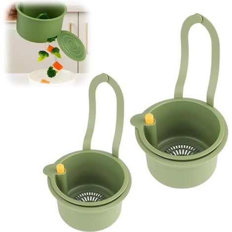 Ensemble de deux pièces pour égouttoir suspendu d'évier - panier égouttoir, égouttoir, évier de cuisine, passoire, égouttoir à éponge, égouttoir (1/4)