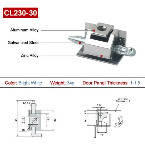 (CL230-30-LB-1-1.5-C-5PCS)CL230 Charnière de porte d'armoire électrique en acier inoxydable à goupille détachable CL211 (1/5)