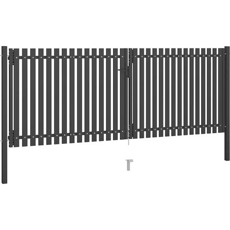 Maison Exclusive - Gartentor aus Stahl 400 x 125 cm Anthrazit (1/5)
