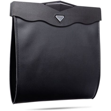 1pc Noir Suspendre poubelle voiture interieur, Poubelle de voiture avec ouverture magnétique à accès rapide, Cuir PU imperméable, accessoire voiture pour siège arrière de voiture (1/5)