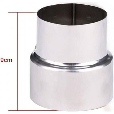Réducteur de tuyau de fumée en acier inoxydable, adaptateur de cheminée, tuyau de poêle, réduction en acier inoxydable, tuyau de fumée, tuyau de poêle (90-80mm) (1/4)