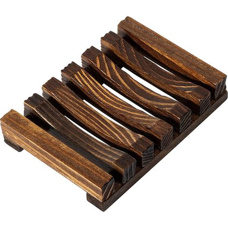 2 Pc Porte-Savon en Bois, Porte-savons Artisanat, Égouttoir à Savon Utilisé dans Les Salles de Bains, Les Cuisines, etc., Peut Être Place des Deux Côtés (11,5 cm 8 cm) (1/5)