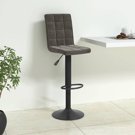vidaXL Taburete de cocina de terciopelo gris oscuro (1/5)