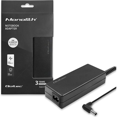 Adattatore CA Qoltec per monitor LG 40W 19V 2,1A 6,54,4 + cavo di alimentazione (1/5)