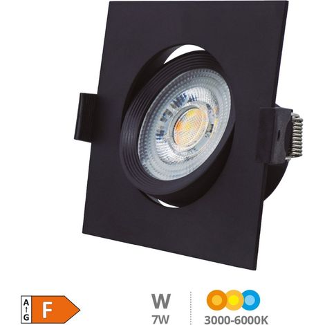 Gonde 7W 3000-4000-6500K Schwarz LED Einbauleuchte Quadratisch Kippring
