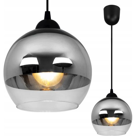 ELEGANTE LAMPADA A SOSPENSIONE, LAMPADA IN VETRO, LED CROMO