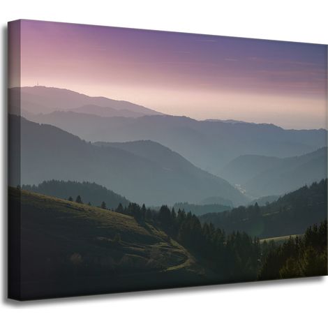 Leinwanddruck Naturstraße Bergblick 40x30