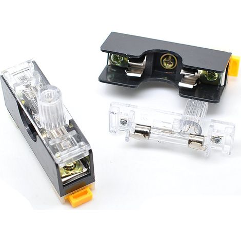 5pcs Fuse Holder with Glass Fuses 6x30mm 10A 250V – FS101 Panel Mounting Bracket, Circuit Protection for AC Devices (1/5)
