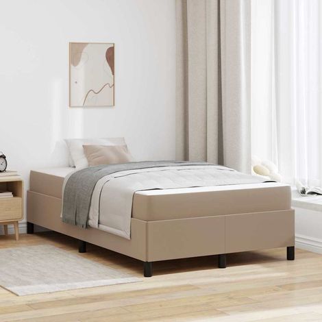 vidaXL Bettrahmen mit Matratze Cappuccino 120 x 200 cm Stoff (1/5)