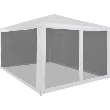 Tenda per Feste con Pareti in Rete Bianco e Nero varie dimensioni dimensioni : 4x3 m (1/5)