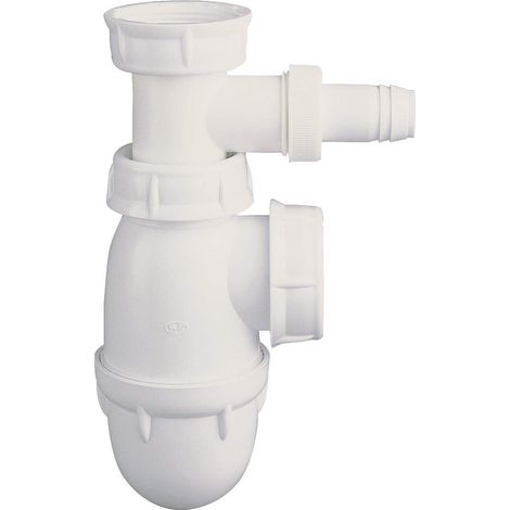 SOMATHERM FOR YOU - BB120 - lavandino sifone con uscita regolabile per lavatrice - NF - di plastica bianca