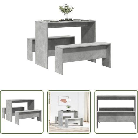 Banc -  Ensemble table à manger et bancs 3 pcs bois d'ingénierie (1/5)