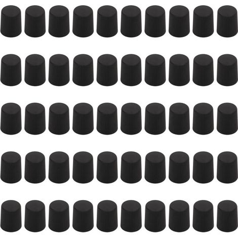UBEF Bouchons de Valve de Climatisation, Couvercle Anti-poussière de Valve de Voiture 50PCS Pièces de Rechange Résistantes aux Rayures pour la Modification du Véhicule (Le Noir). (1/5)