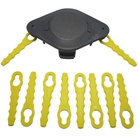 PA Testa a doppia lama seghettata, compatibile con decespugliatore a batteria Ryobi, 20 lame (1/4)
