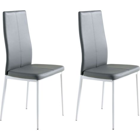 Pack 2 Sillas Salón Comedor Sora Estilo Moderno en Color Gris 98x42x47 cm (1/5)