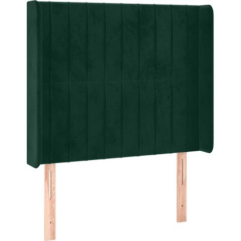 Testiera  Testata del letto ad Orecchio Verde Scuro 93x16x118/128 cm in Velluto (1/5)