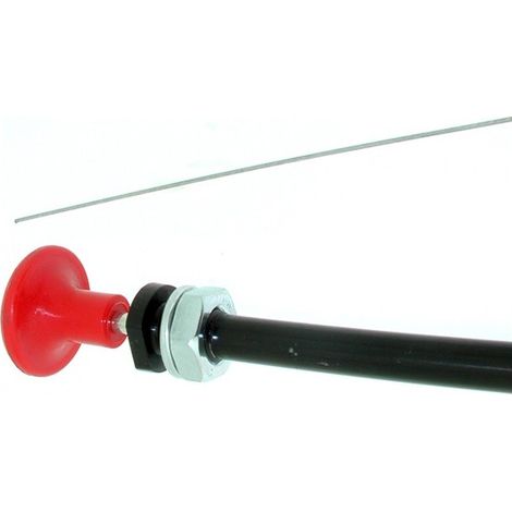 Câble d'arrêt moteur universel 1200 mm – Course 70 mm – Poignée rouge – Adaptable à divers moteurs