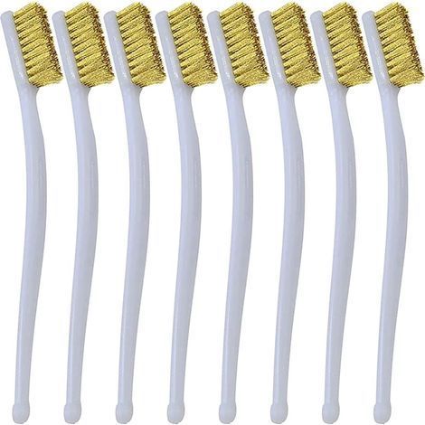 Petite brosse en laiton, lot de 8, mini brosses métalliques pour le nettoyage des résidus de soudure, de la rouille et des buses d'imprimante 3D (1/5)