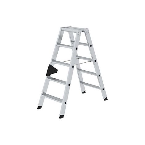 Escalera plegable de aluminio, acceso de dos lados 1,16 m 2 x 5 peldaños (1/5)