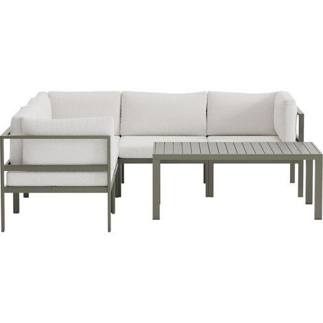 Copacabana Garten Lounge Ecksofa 3+2-Sitzer und Couchtisch braun. (1/3)