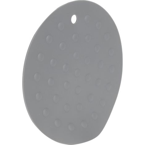 Tapis de cuisine en silicone anti-brûlure, forme ronde, isolation thermique, couleur gris foncé
