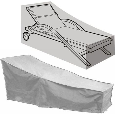 Housse Soleil Bâche Pour Chaise Longue Anti-UV Anti-Vent Imperméables Tissu De 210D Oxford Housse De Protection Bain De Soleil, Transat Jardin 208X76X41cm