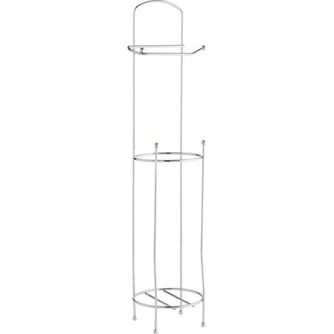 Dérouleur papier WC avec réserve, 65 cm, finition chrome, pour fixation murale, pièce unique pour toilettes (1/3)