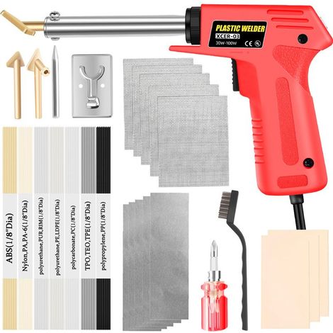 Machine soudage plastique 100W – pistolet soudeur réparation – kit réparation pare-chocs voiture – soudure plastique (1/5)