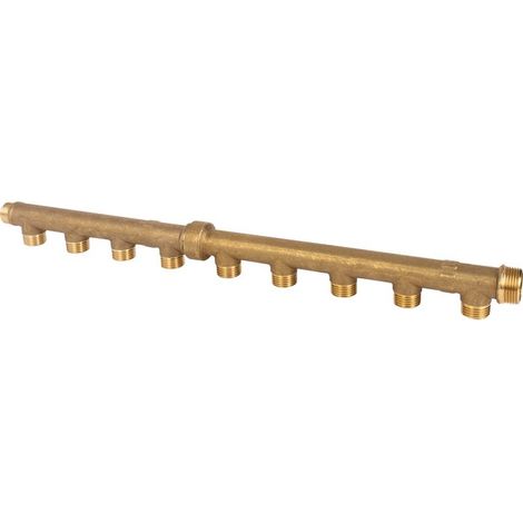 Watts – Collecteur 10 sorties M 3/4'' – Sorties mâles 1/2'' – Entraxe 50 mm – Portée plate pour chantiers humides