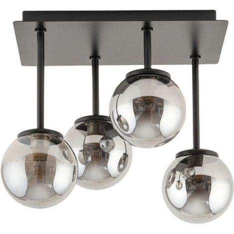 BOBOCHIC - Lustre AMBROISE en acier  4 lampes Gris