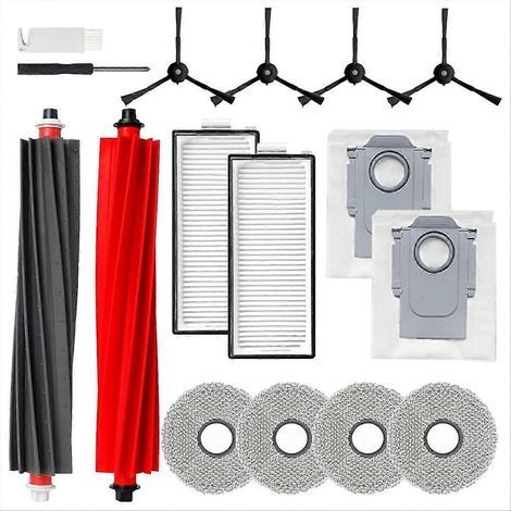 Pour aspirateur robot Roborock Qrevo Master : brosses latérales principales, filtres HEPA, lingettes de nettoyage, sacs à poussière (1/5)