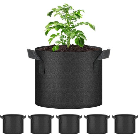 6 Pièces Sacs de Plantation en Tissu Non Tissé Sac à Plantes avec Poignées Sacs de Culture Réutilisable Sac Pomme de Terre Plantation pour Fleurs Plantes Legumes (1/5)