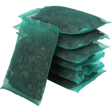 Médias filtrants multifonctionnels et efficaces au charbon actif pour aquarium (7 sacs filet) (1/5)