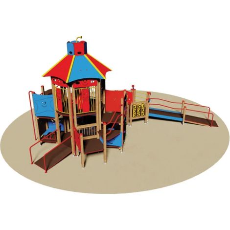 Struttura gioco Fun City 1003 Giochipark legno pino nordico tunnel H145cm (1/2)
