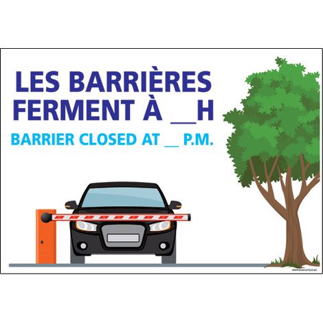 PANNEAU LES BARRIERES FERMENT A ...H (H0327) - Adhésif - 210 x 150 mm