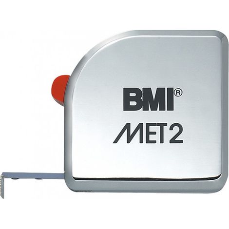 Metro de cinta de bolsillo, plata/blanco, 2 m x 13 mm