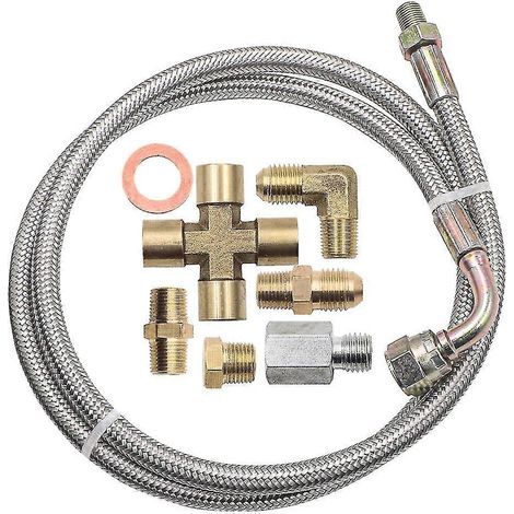 Kit de conduite d'huile turbo à 90 degrés de 41 pouces pour pièces automobiles T3 T4 T60 T61 T70 1/8pnt-bronze-odl07 (une pièce) (1/5)