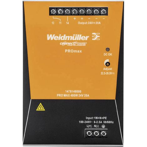 Weidmüller 1478140000 Hutschienen-Netzteil (DIN-Rail) 24 V/DC 20 A 480 W Inhalt 1 St. (1/3)