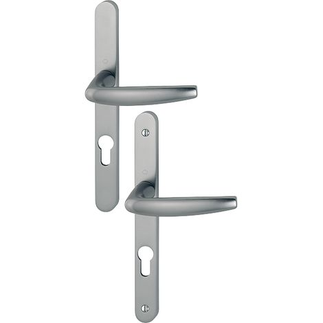 Atlanta 1530/300LMSGL HOPPE Set di porte con piastra stretta 195mm Asp.inox F9 Key i Entr.92 C.8 - ép.68/77 - 3303402