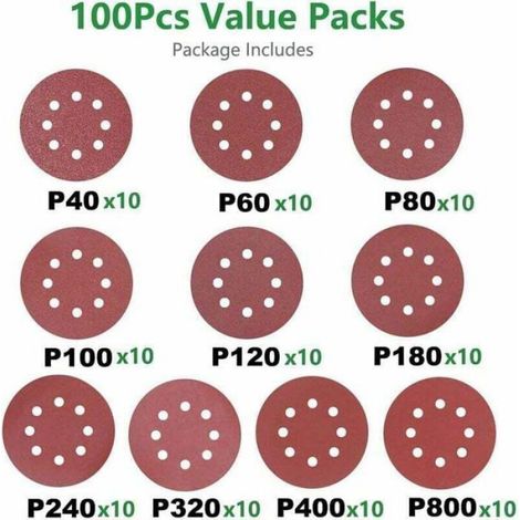 Disque Ponçage 100pcs 125mm 40800 Grain - Ponçage/Polissage/Dérouillage Femeo (1/5)