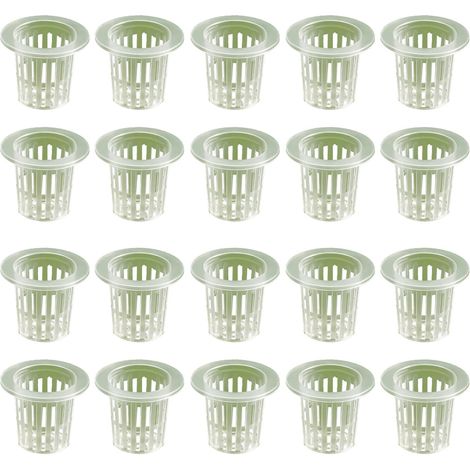 Filiyano-Lot de 20 paniers hydroponiques, pots de fleurs hydroponiques, pots en maille pour jardin hydroponique, adaptés à la culture hydroponique et (1/5)
