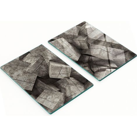 Tablas de cortar y servir decorativas de vidrio, cubos de hormigón de 2x40x52 cm (1/5)